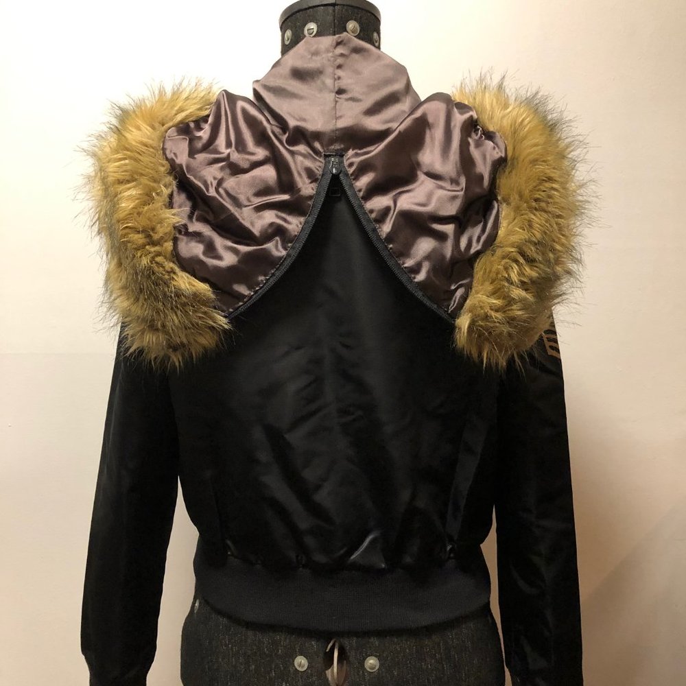 Stussy Girls Satin Coyote Bomber (New) Black Sz M - Picture 3 of 8